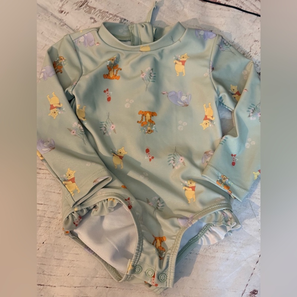 Disney Baby Winnie the Pooh 9m swim suit long sleeve nwot